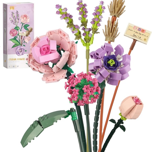 QLT Toys Mini Bricks Flower Bouquet Building Sets Artificial